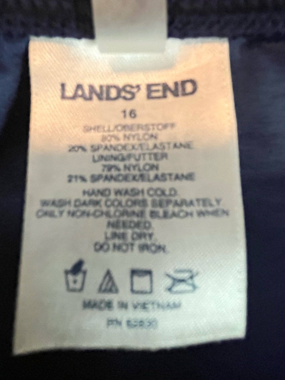 NEW Lands End Slendersuit High-Waist Swimsuit Bottoms in Navy Sz 16 - Picture 5 of 5